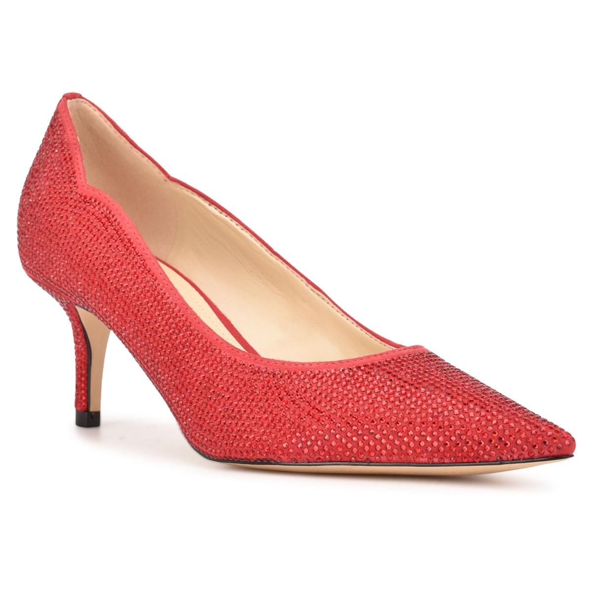 Nine West Abaline Rhinestone Pointy Toe Pumps Red | KBRU16924