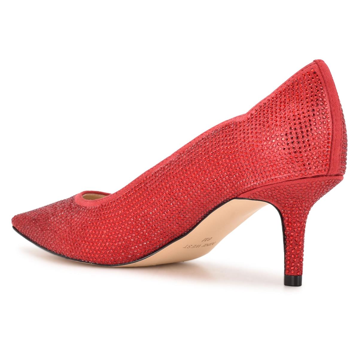 Nine West Abaline Rhinestone Pointy Toe Pumps Red | KBRU16924