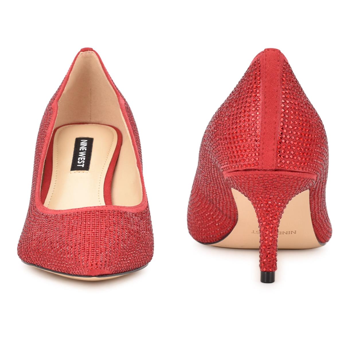 Nine West Abaline Rhinestone Pointy Toe Pumps Red | KBRU16924