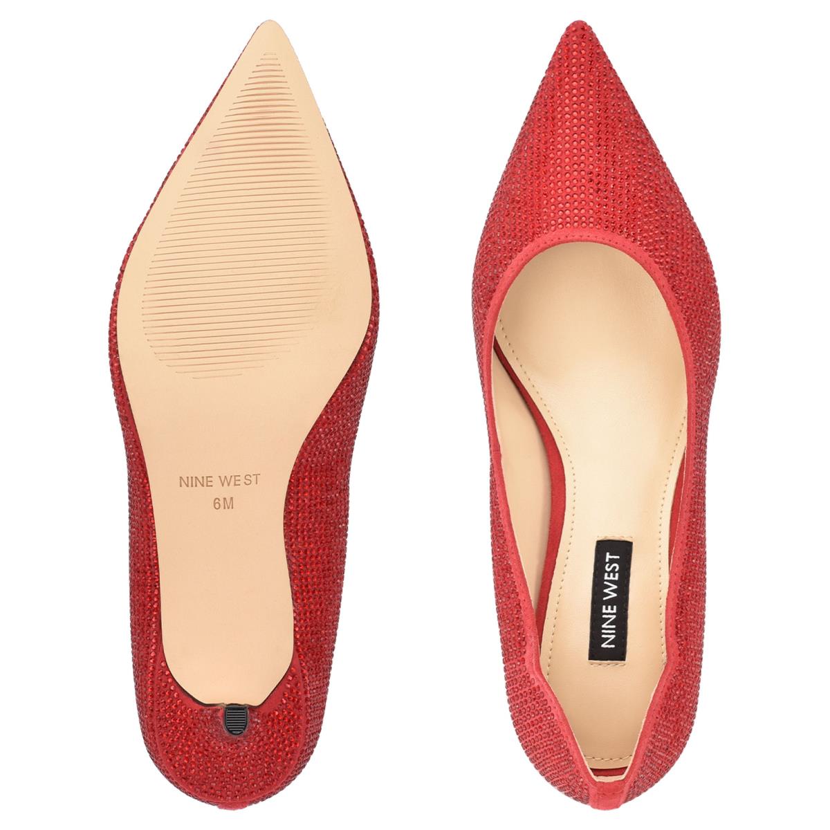 Nine West Abaline Rhinestone Pointy Toe Pumps Red | KBRU16924