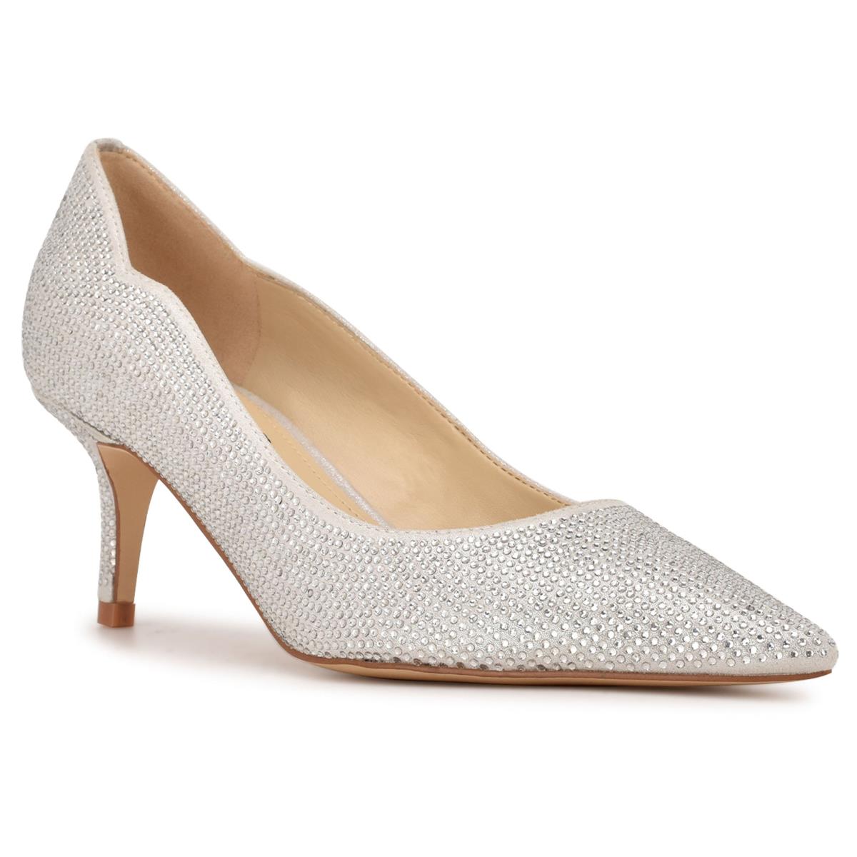 Nine West Abaline Rhinestone Pointy Toe Pumps Silver | QXIO95067