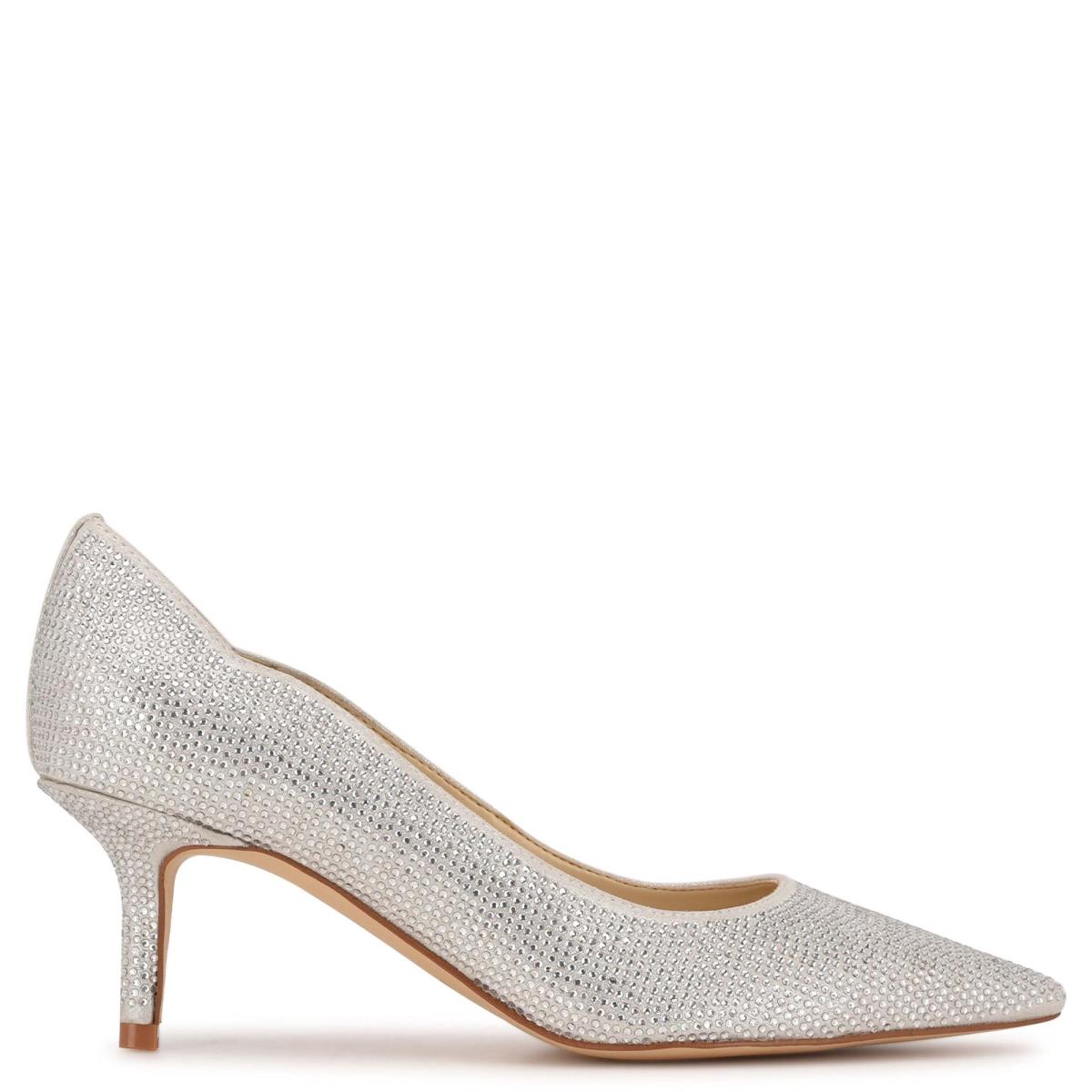 Nine West Abaline Rhinestone Pointy Toe Pumps Silver | QXIO95067