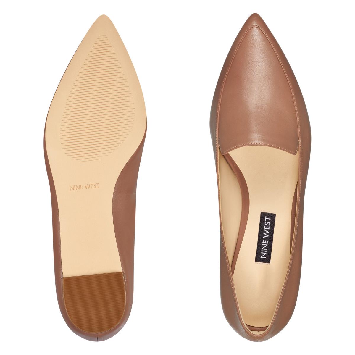 Nine West Abay Smoking Flats Beige | GRKP82641