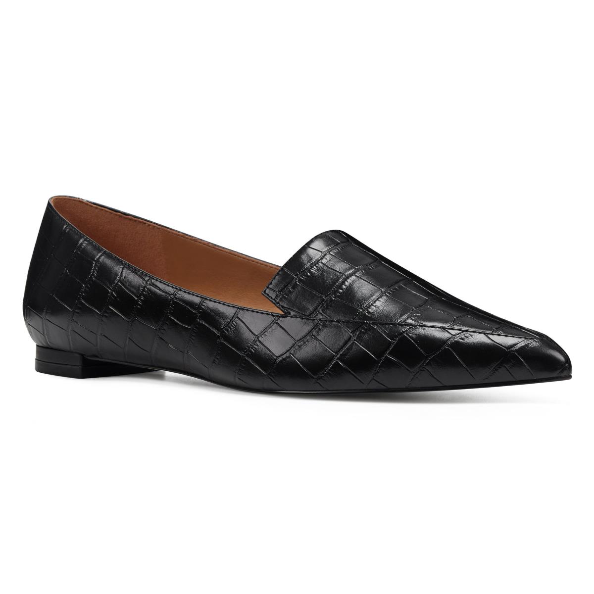 Nine West Abay Smoking Flats Black | UKNV45367