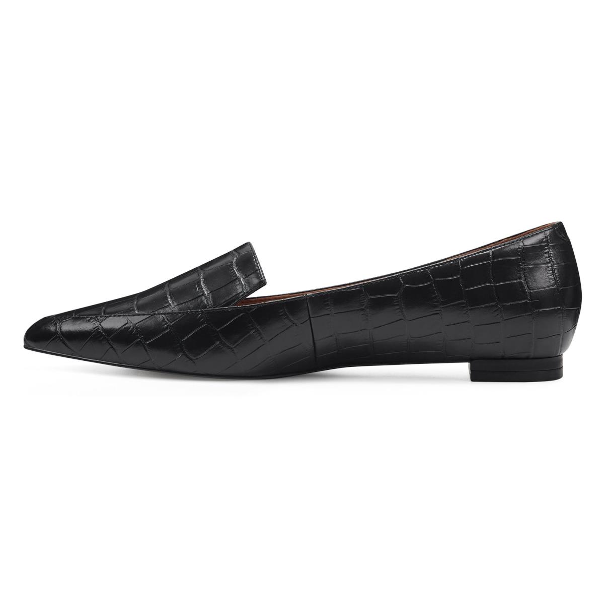 Nine West Abay Smoking Flats Black | UKNV45367