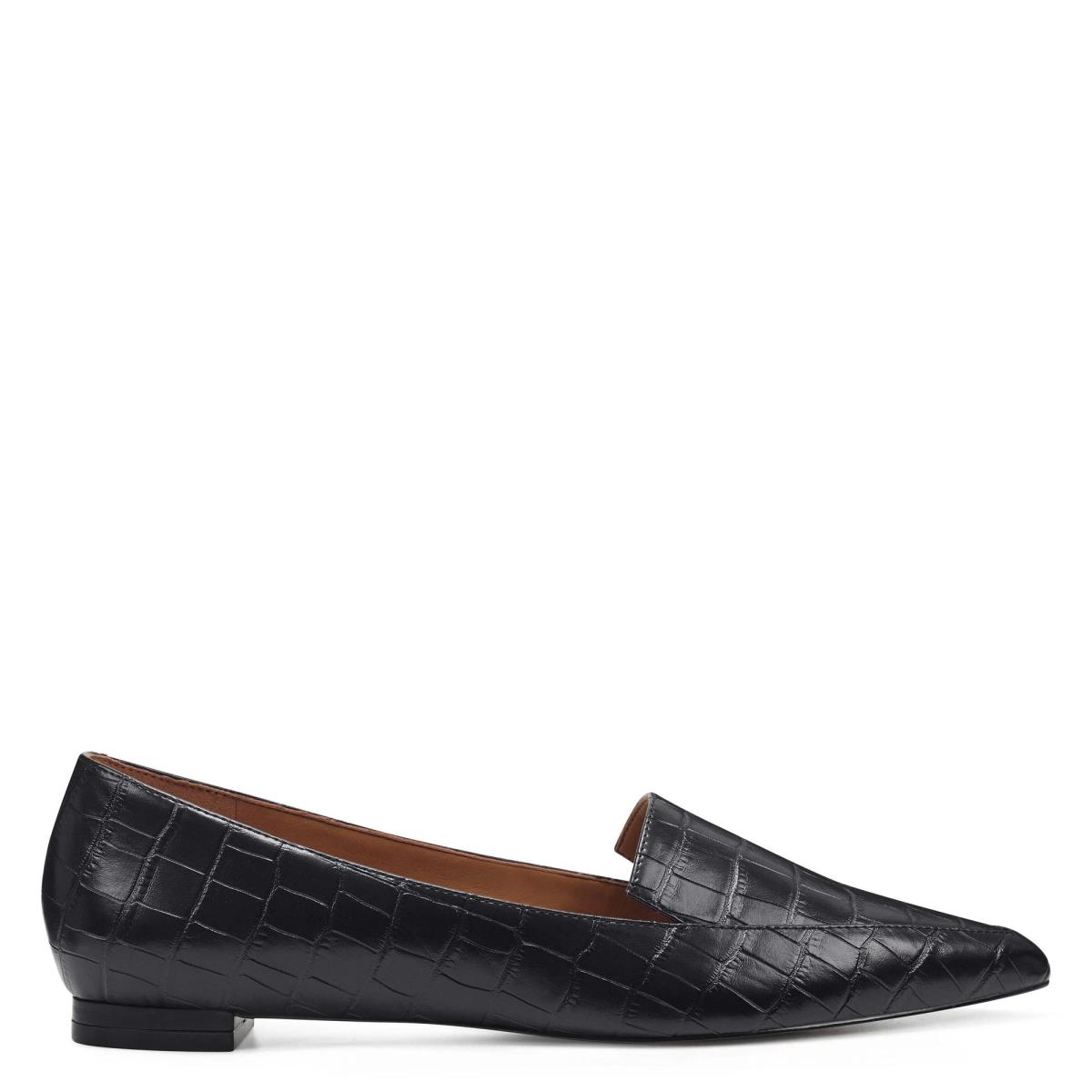 Nine West Abay Smoking Flats Black | UKNV45367