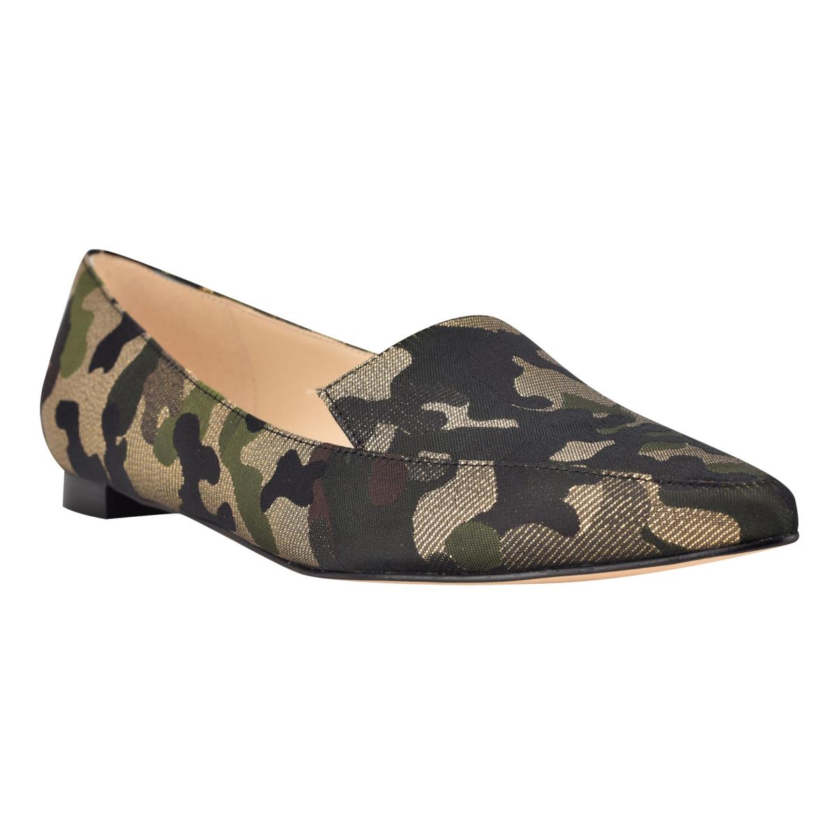 Nine West Abay Smoking Flats Camo | KNHX46157