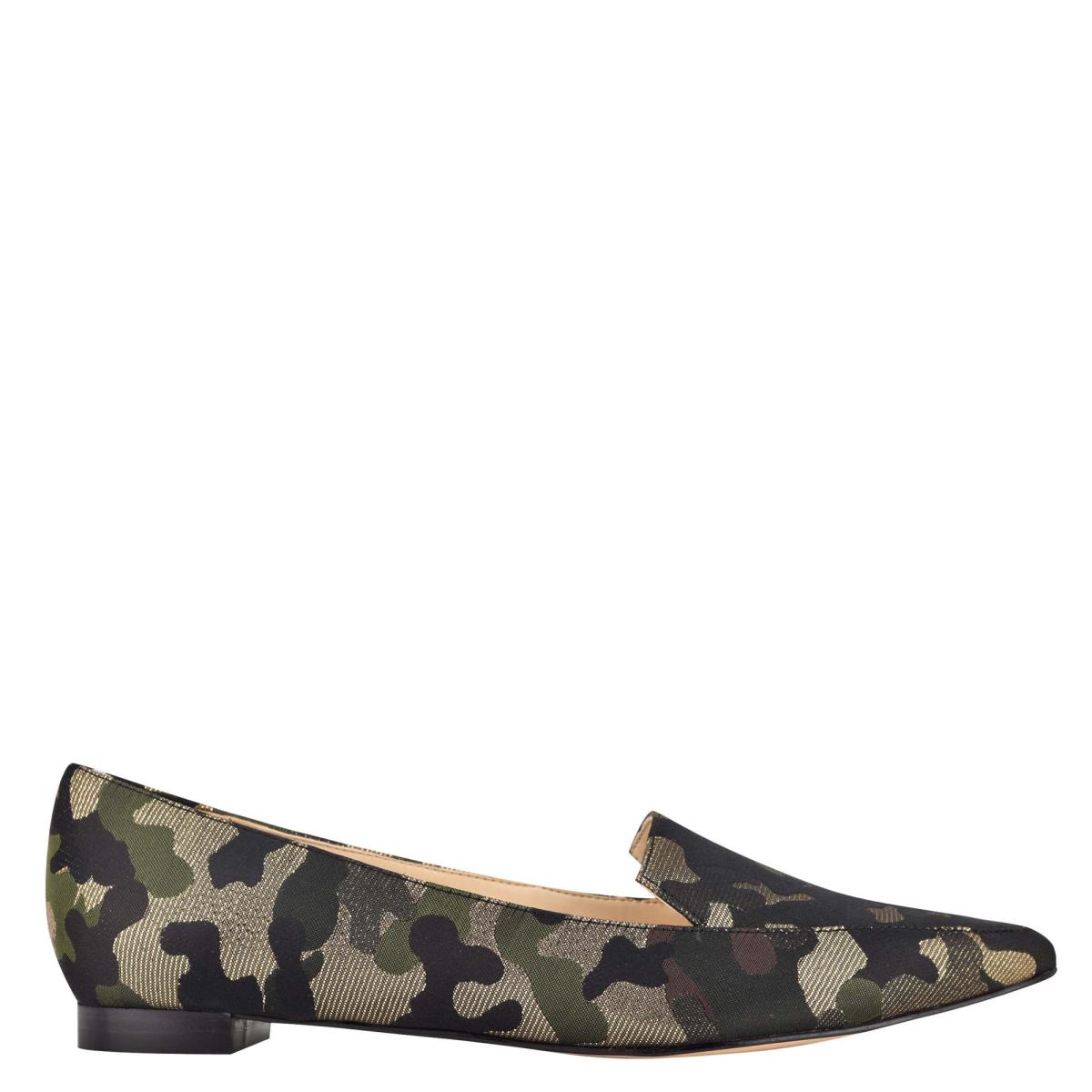 Nine West Abay Smoking Flats Camo | KNHX46157