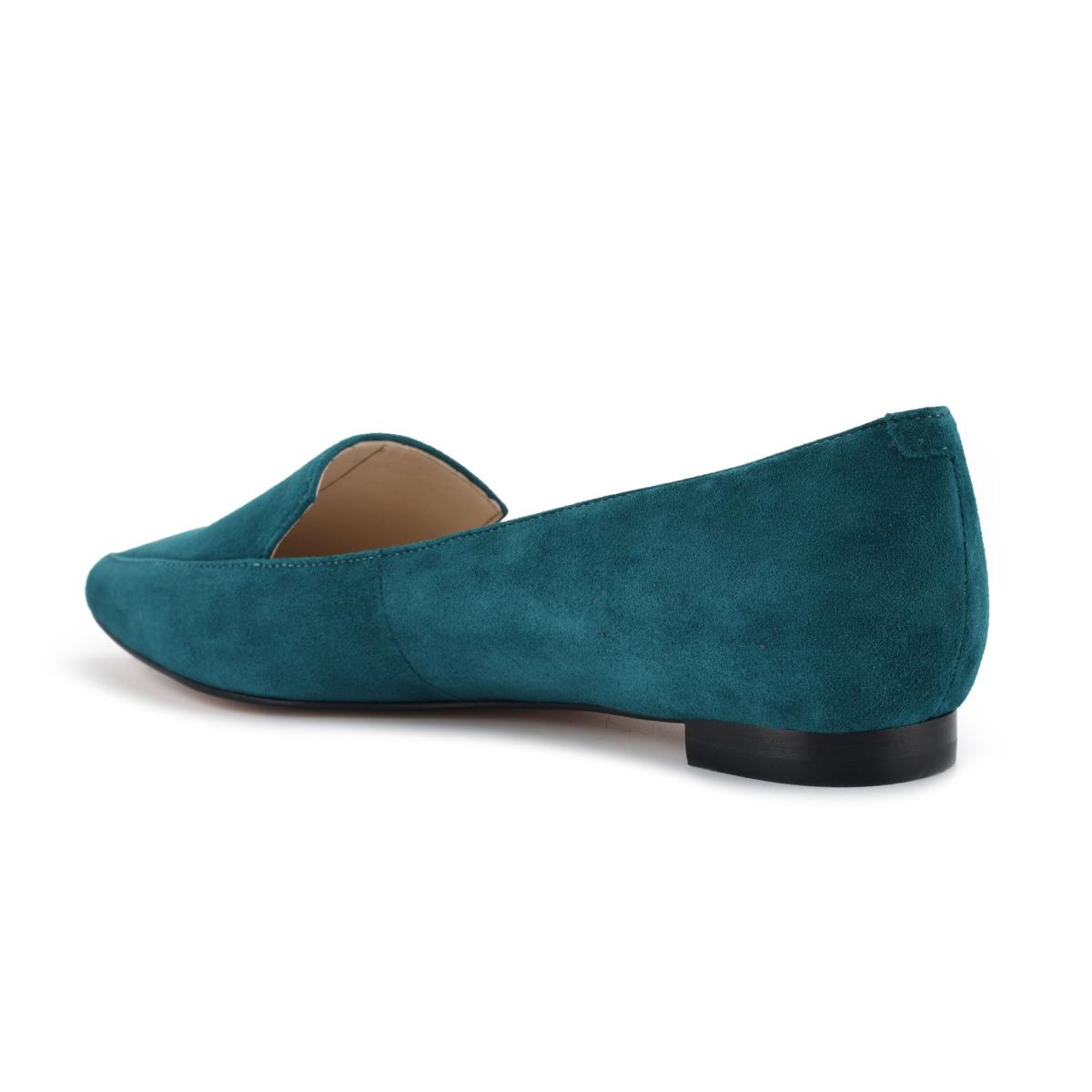 Nine West Abay Smoking Flats Turquoise | QPGU15237