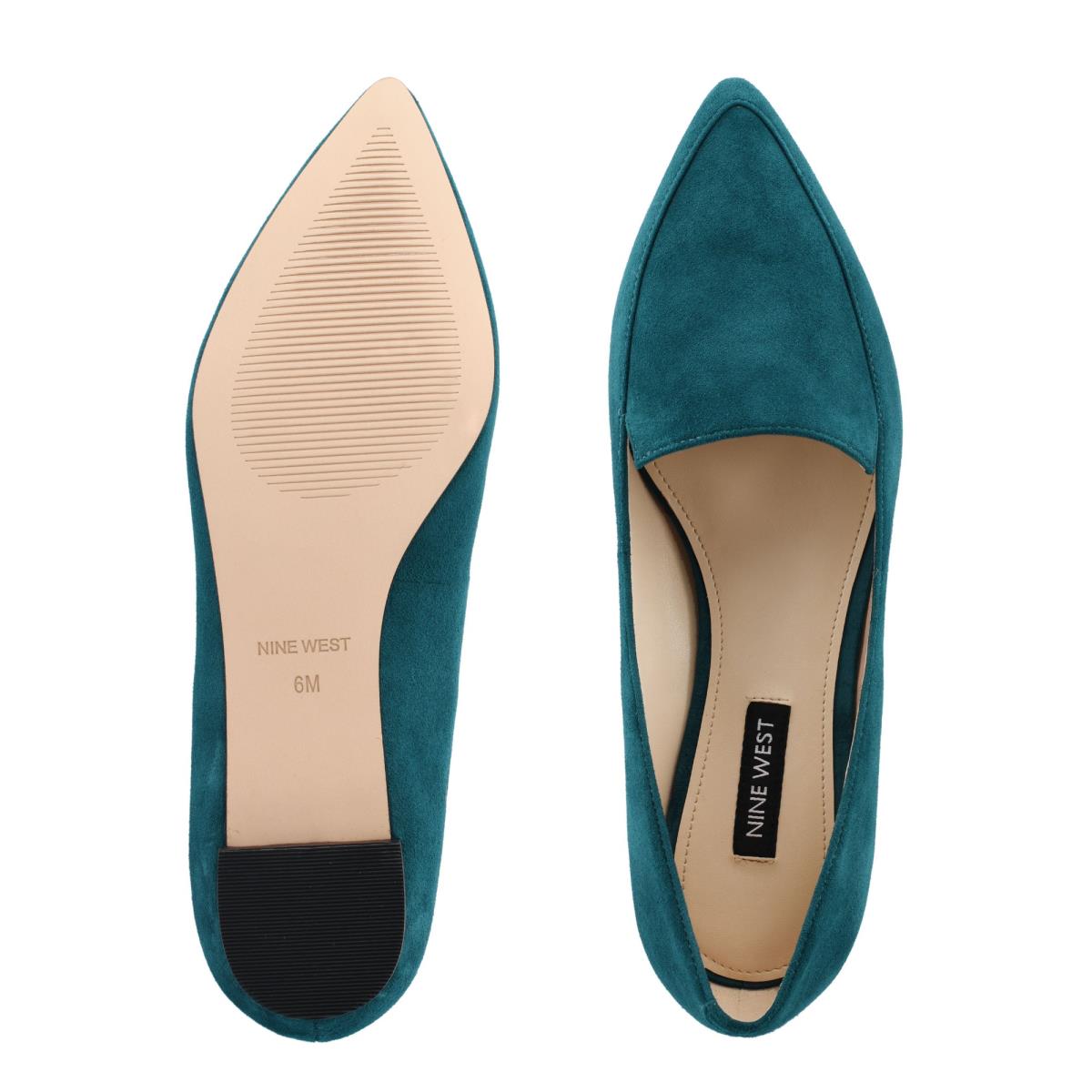 Nine West Abay Smoking Flats Turquoise | QPGU15237