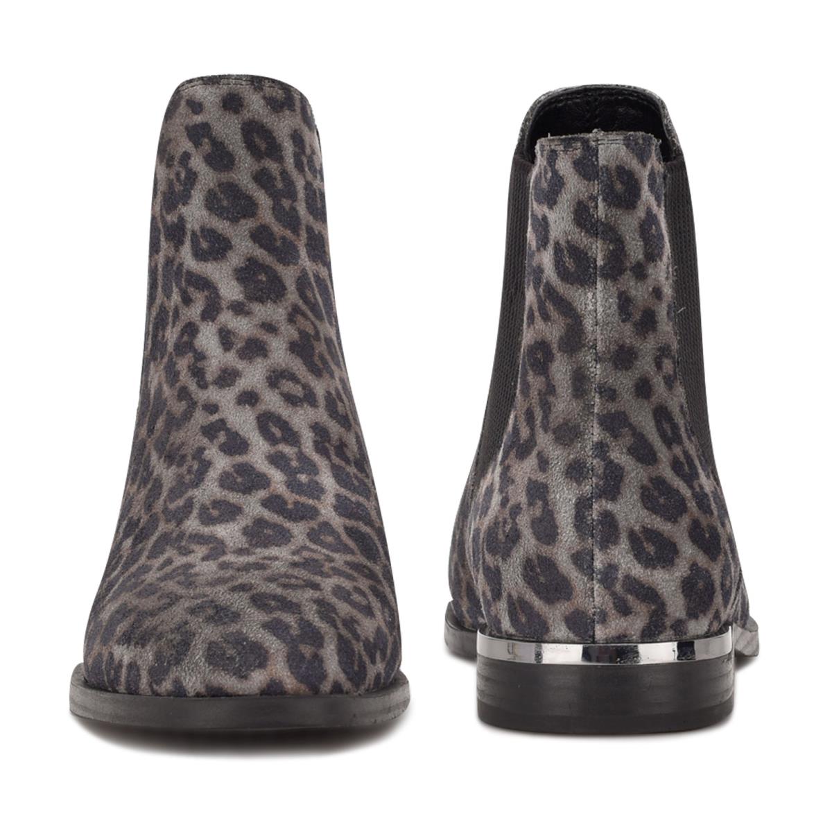 Nine West Agate Chelsea Booties Grey / Leopard | JVXK16204