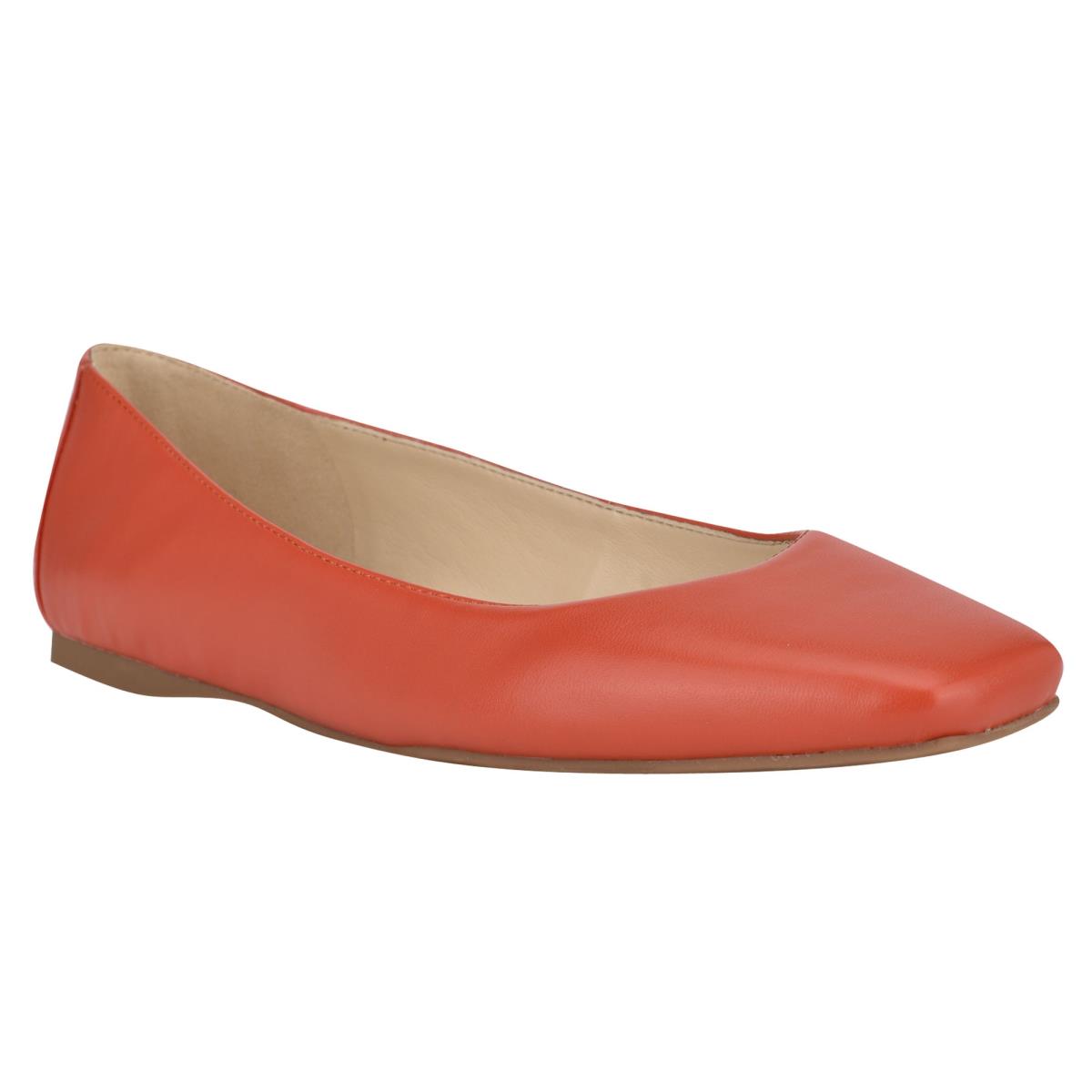 Nine West Alena Square-Toe Ballet Flats Orange | JKBD20153