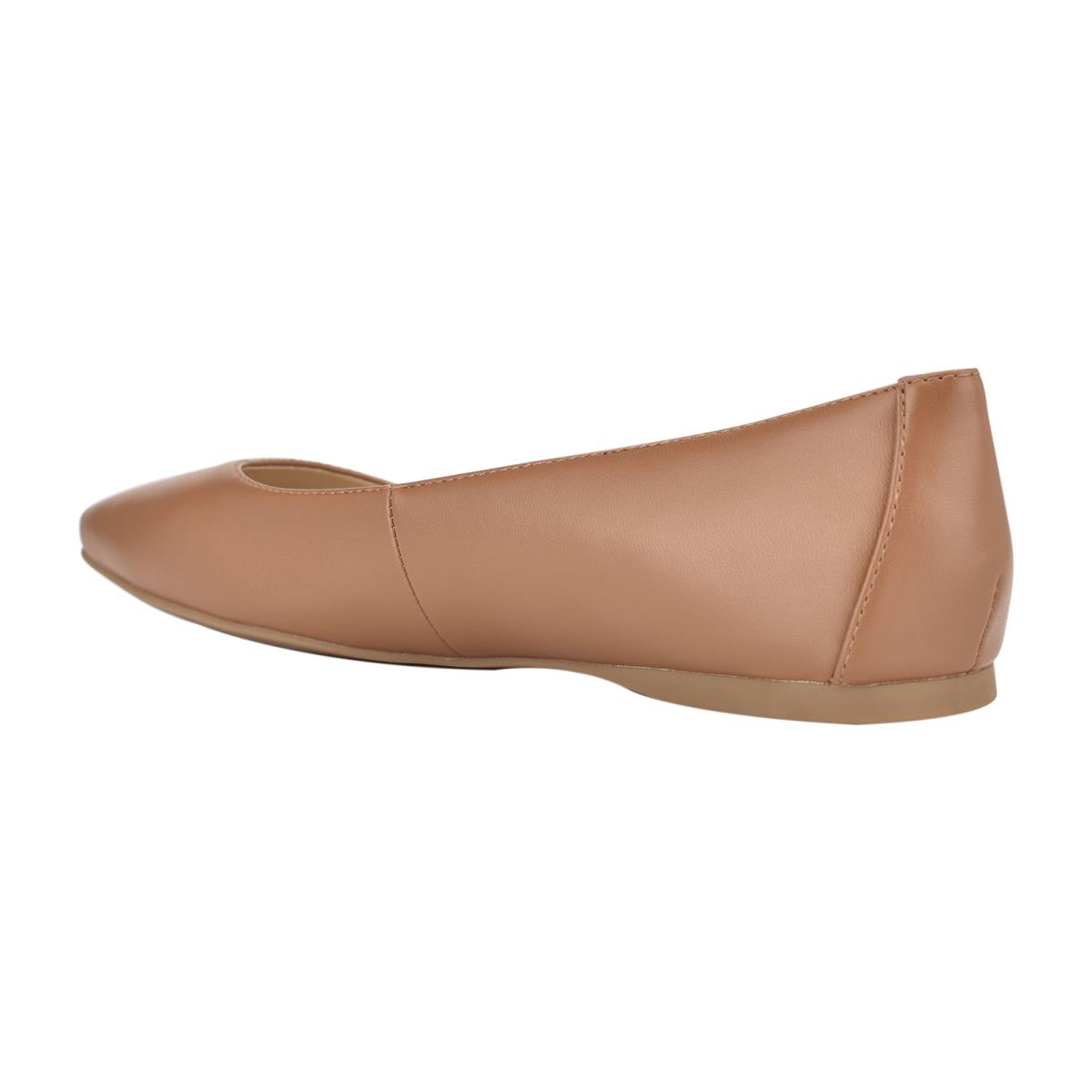 Nine West Alena Square-Toe Ballet Flats Skin Color | KUNE39481