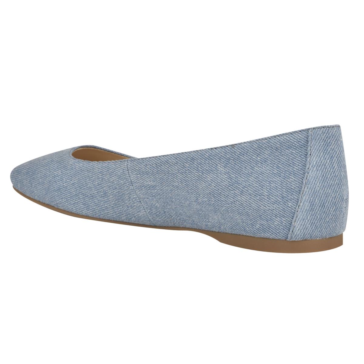 Nine West Alena Square-Toe Ballet Flats Blue | NBQO91724