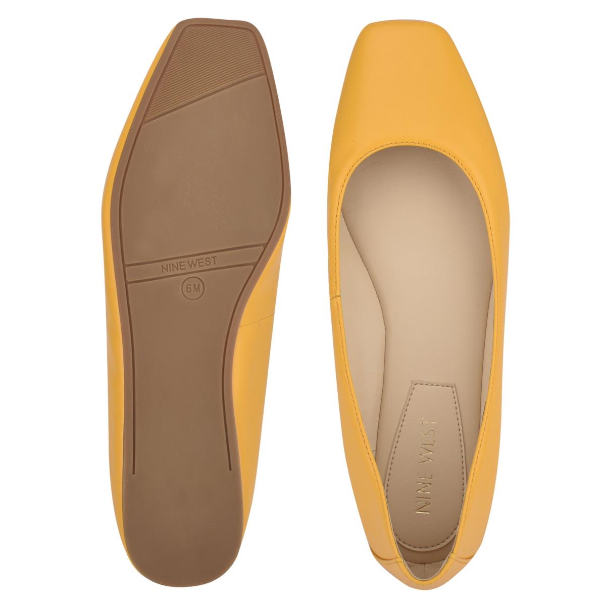 Nine West Alena Square-Toe Ballet Flats Yellow | ZSRP17894