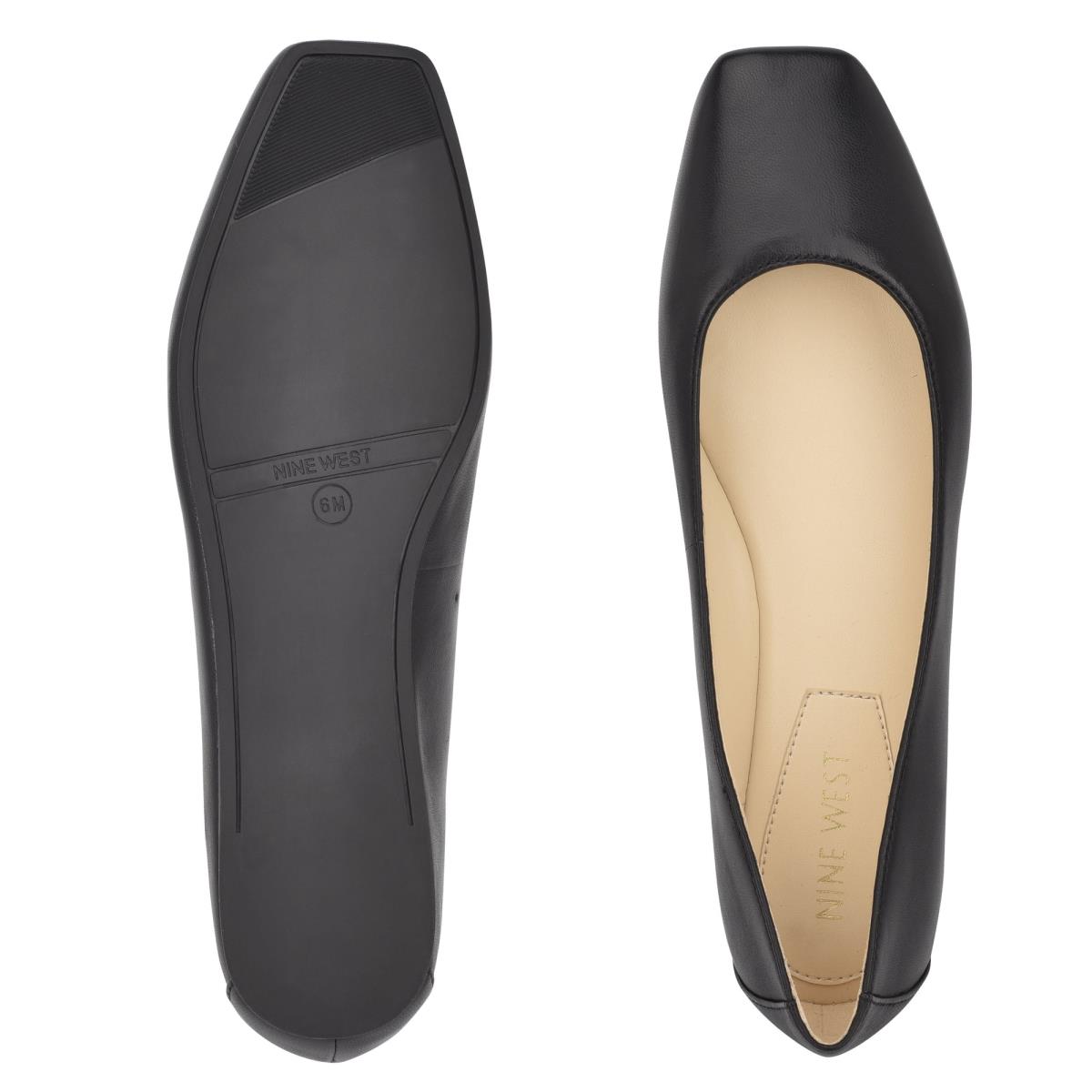 Nine West Alena Square-Toe Flats Black | TEUV73025