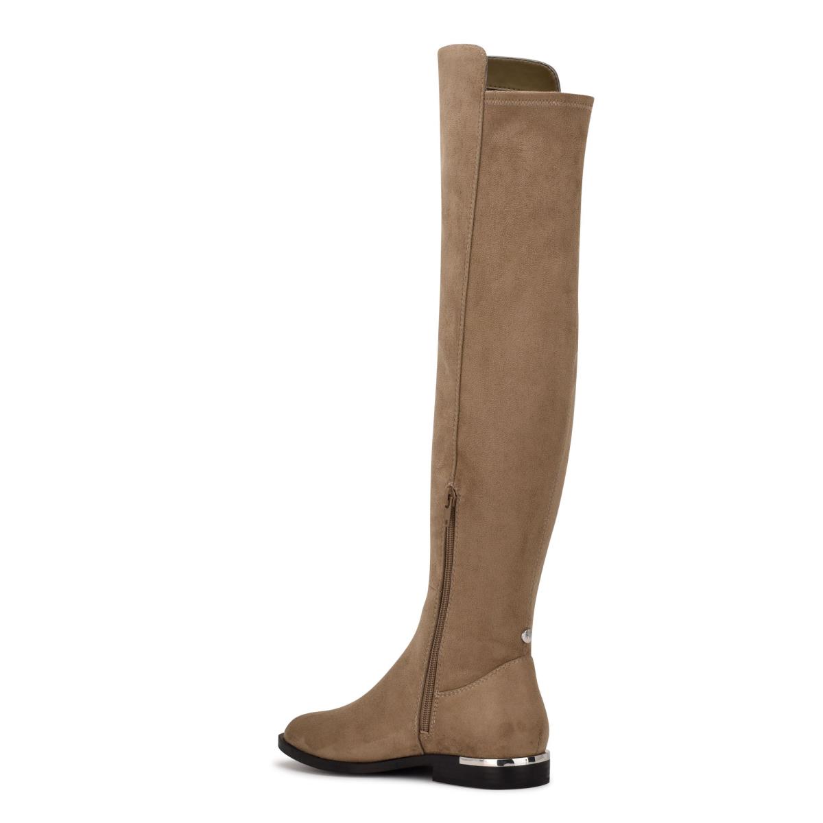 Nine West Allair Wide Calf Over the Knee Boots Brown | QCDY12598