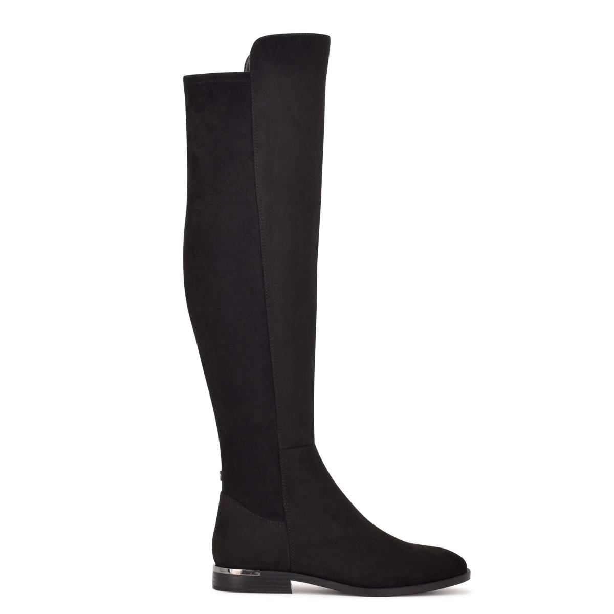 Nine West Allair Wide Calf Over the Knee Boots Black | URFL37520