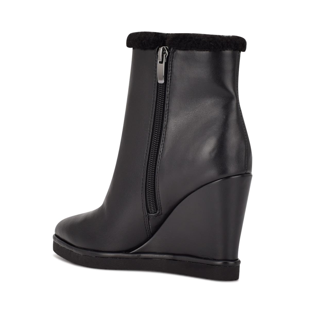 Nine West Apres Wedge Booties Black | JOGN65931