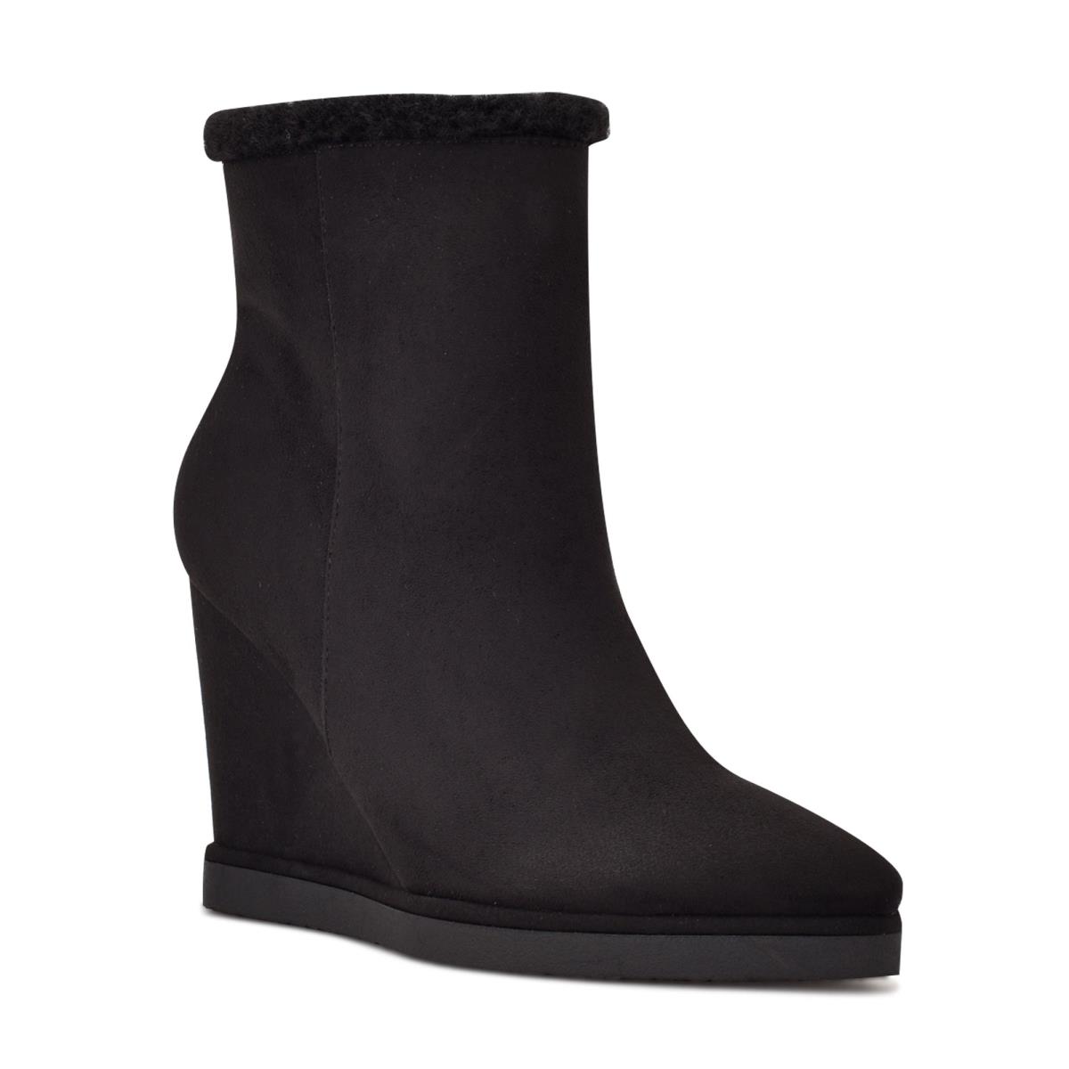 Nine West Apres Wedge Booties Black | UJDA56384