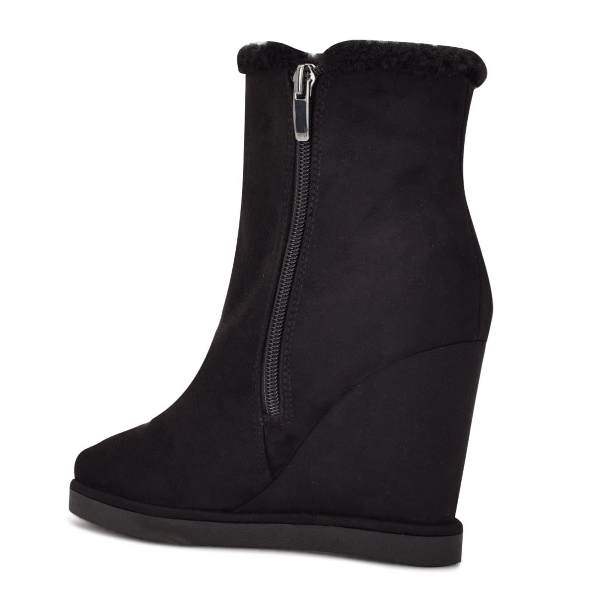 Nine West Apres Wedge Booties Black | UJDA56384