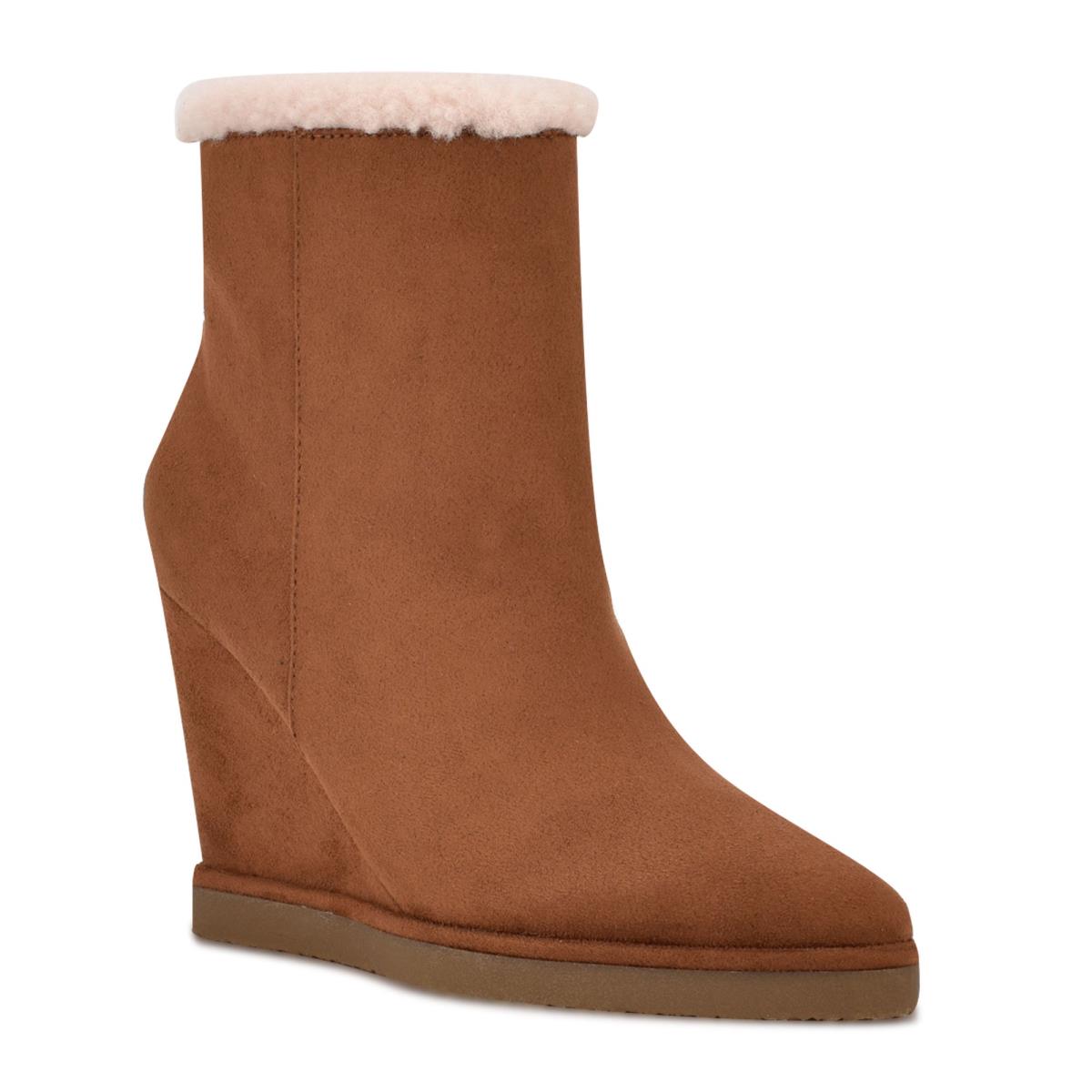 Nine West Apres Wedge Booties Brown | BHGK02514