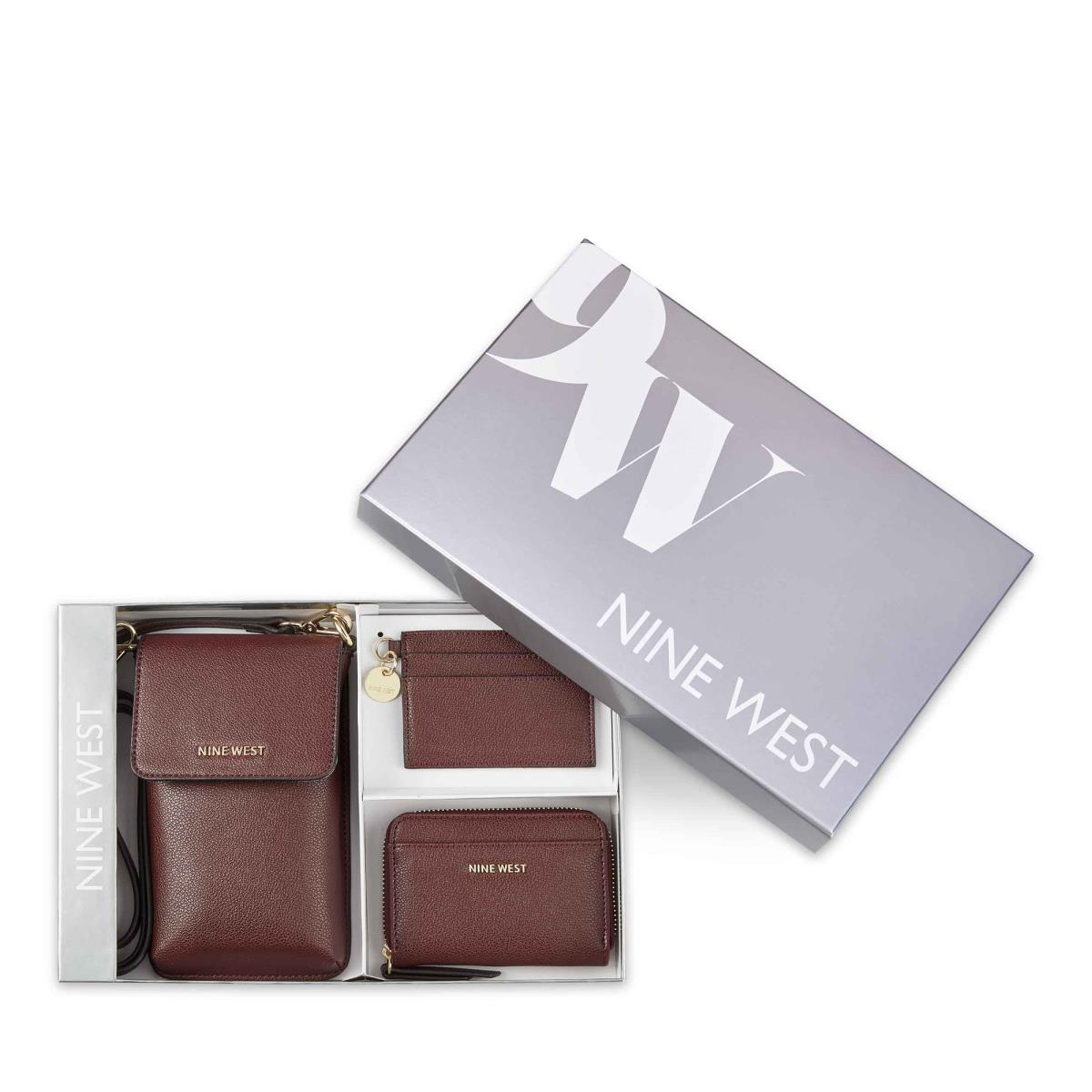 Nine West Azalea 3 Piece Box Set Wallets Claret | MLPE01286