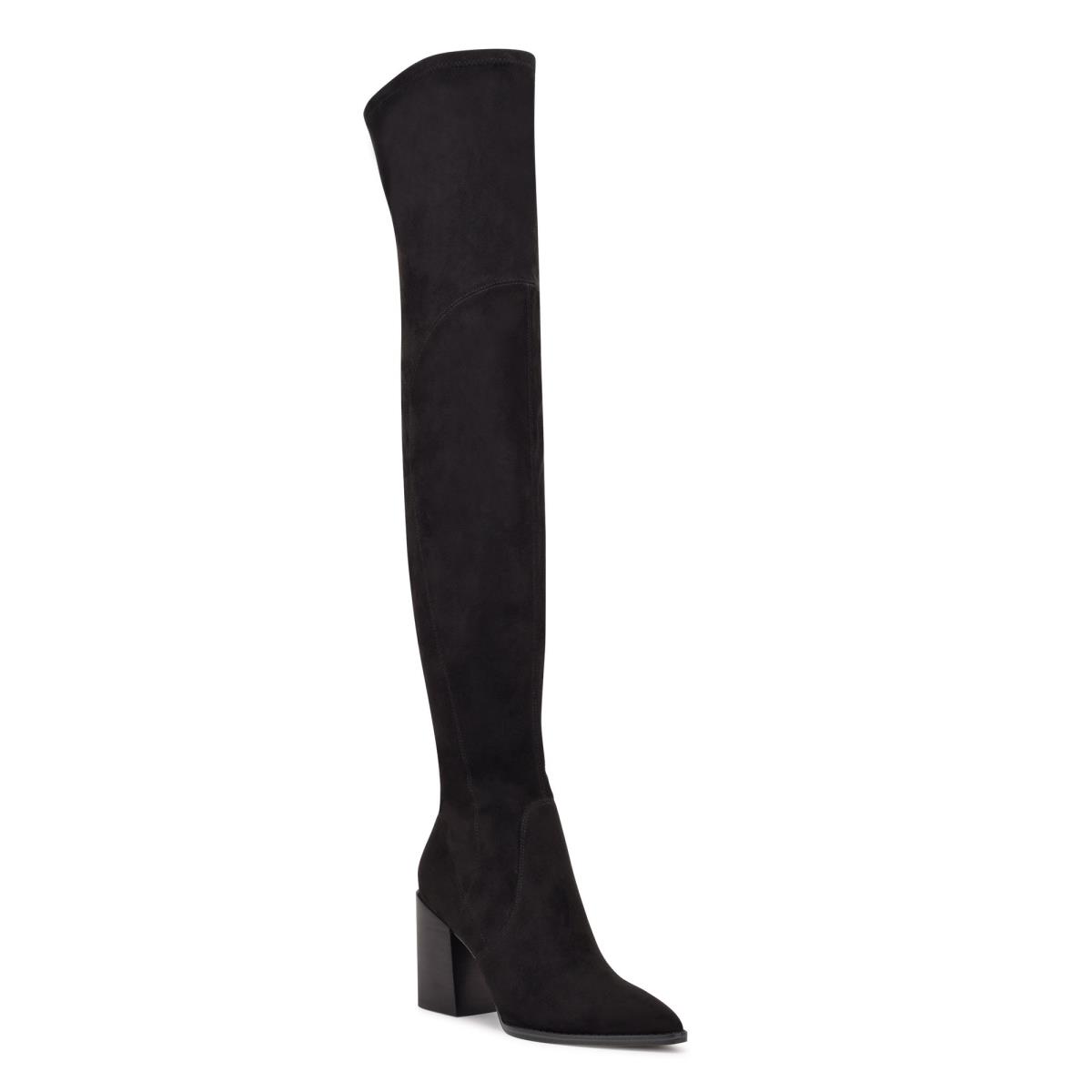 Nine West Barret Over The Knee Heeled Boots Black | AGNR40135