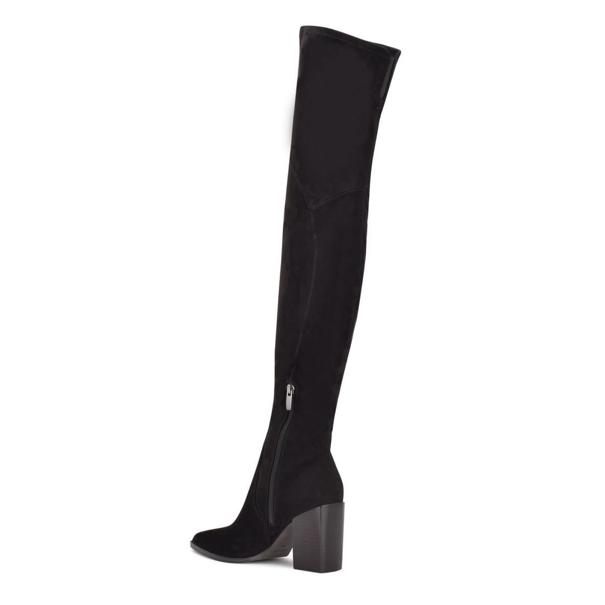 Nine West Barret Over The Knee Heeled Boots Black | AGNR40135