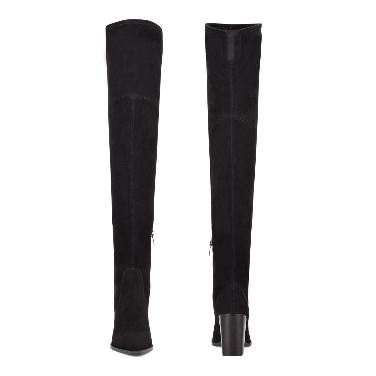 Nine West Barret Over The Knee Heeled Boots Black | AGNR40135