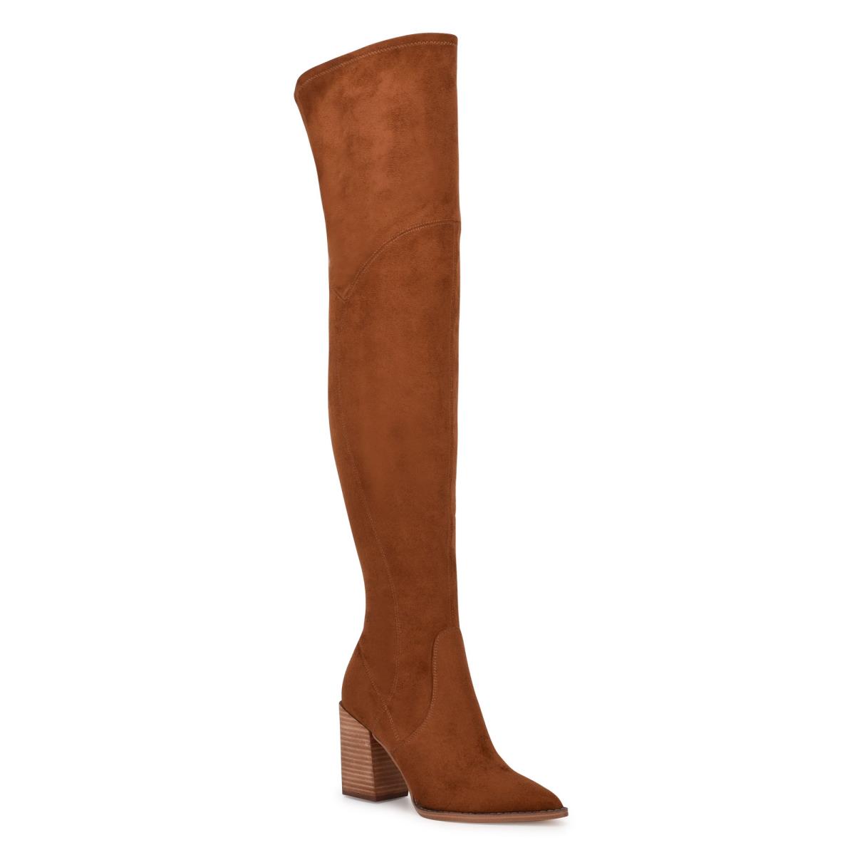 Nine West Barret Over The Knee Heeled Boots Brown | VDYL56821