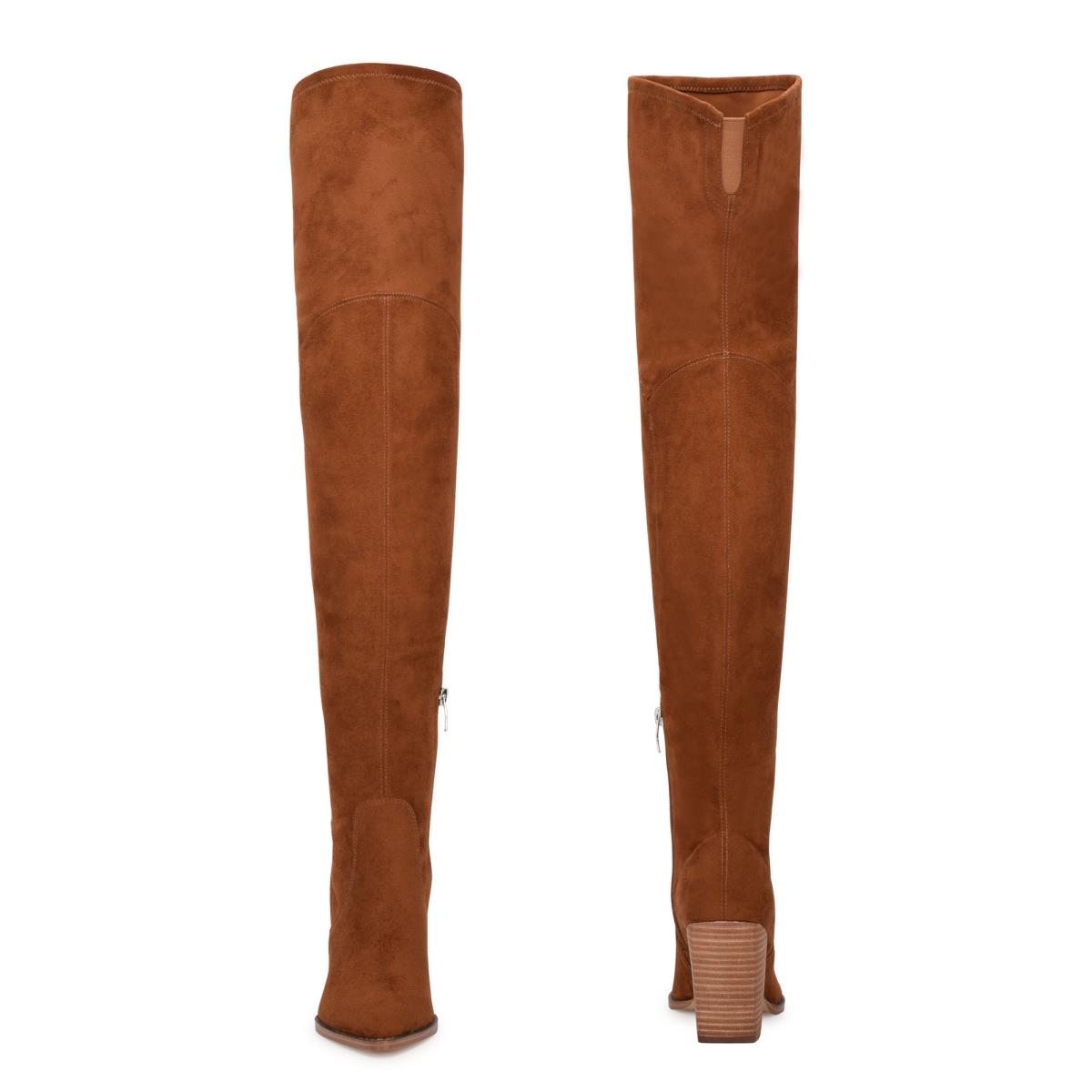 Nine West Barret Over The Knee Heeled Boots Brown | VDYL56821