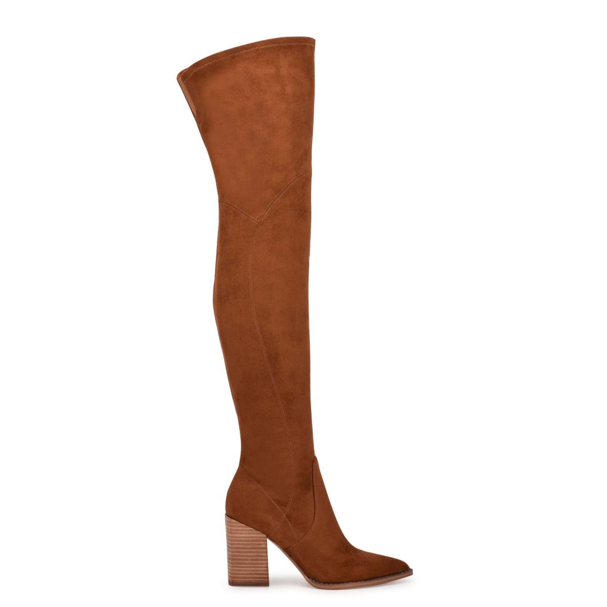 Nine West Barret Over The Knee Heeled Boots Brown | VDYL56821