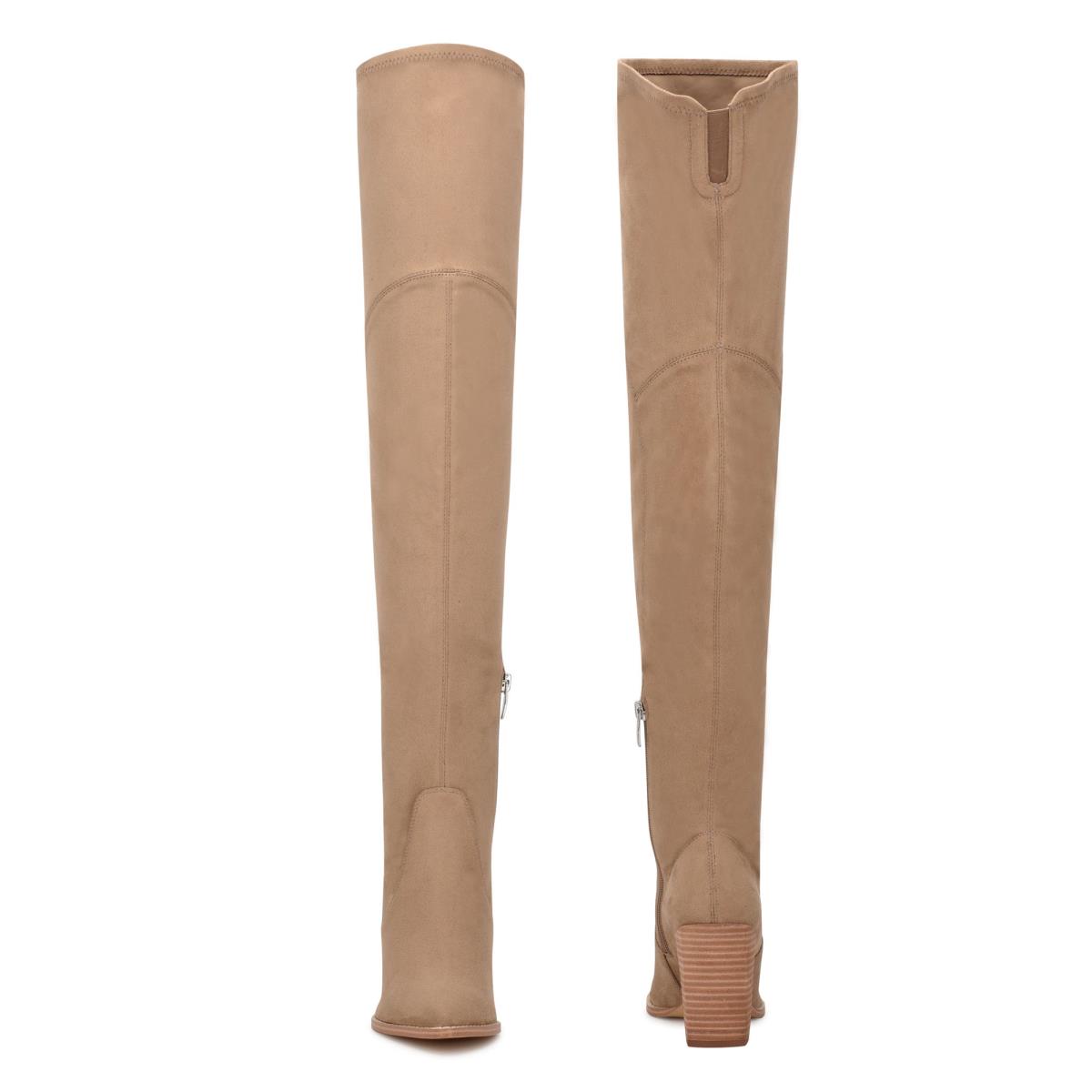 Nine West Barret Over The Knee Heeled Boots Light Beige | WORF17926