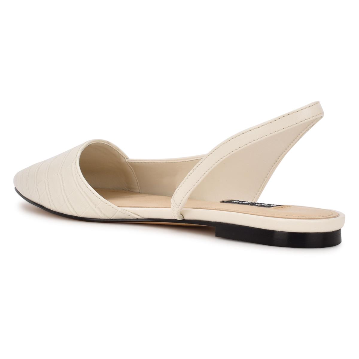 Nine West Beads Slingback Pointy Toe Flats Beige / Cream | MXGI68297