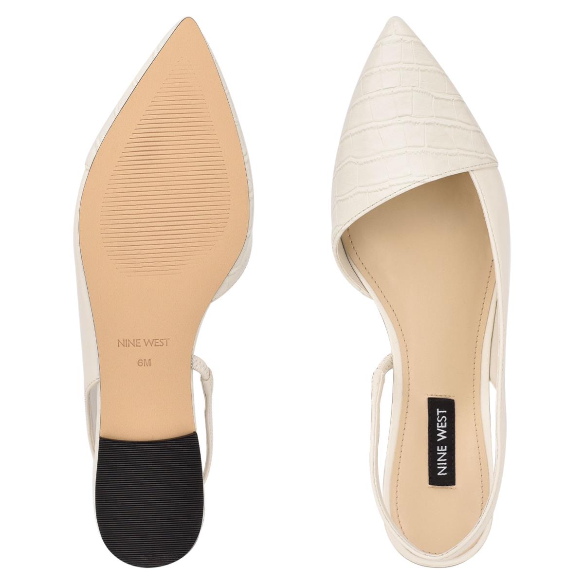 Nine West Beads Slingback Pointy Toe Flats Beige / Cream | MXGI68297