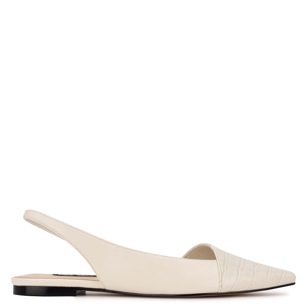 Nine West Beads Slingback Pointy Toe Flats Beige / Cream | MXGI68297