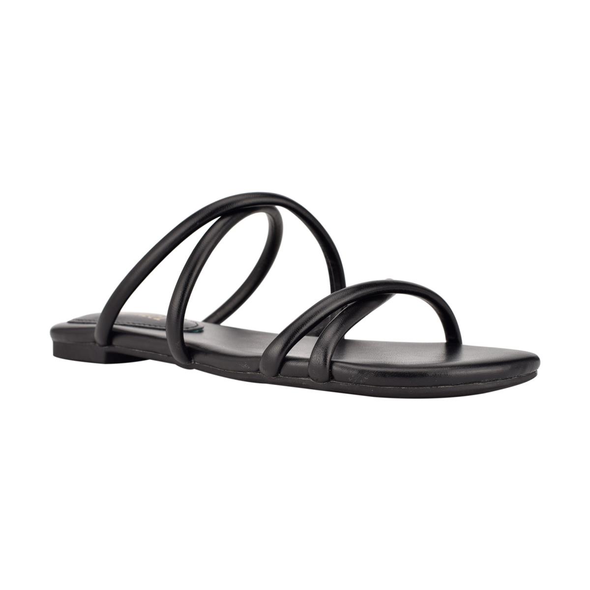 Nine West Beva Flat Slide Sandals Black | UMNH07126