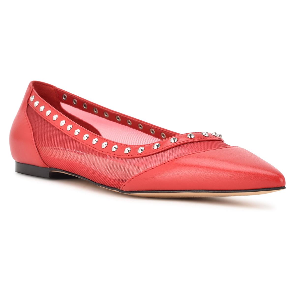 Nine West Bizzie Pointy Toe Ballet Flats Pink | ESON90486