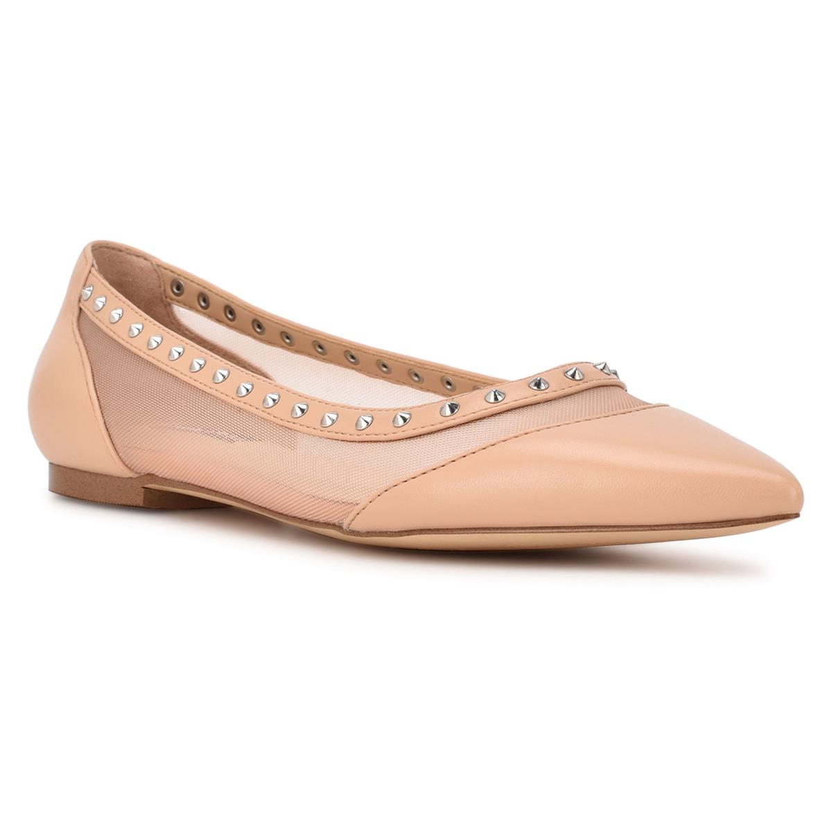 Nine West Bizzie Pointy Toe Ballet Flats Pink | MVWJ72401