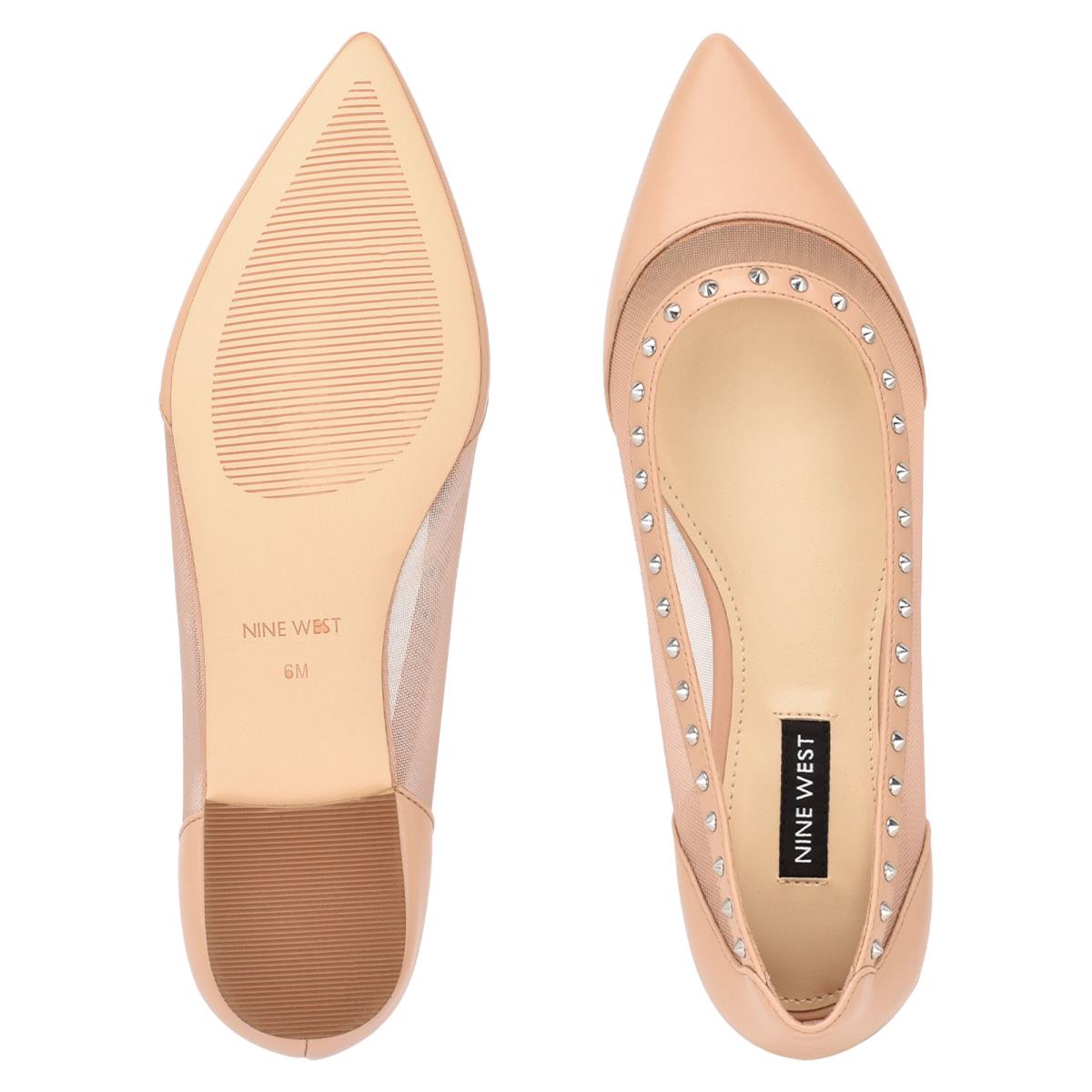 Nine West Bizzie Pointy Toe Ballet Flats Pink | MVWJ72401