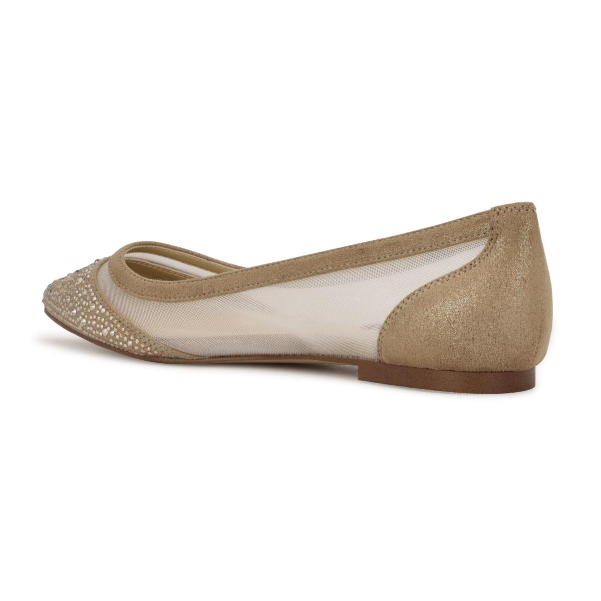 Nine West Bogus Pointy Toe Ballet Flats Beige | KMEU69473