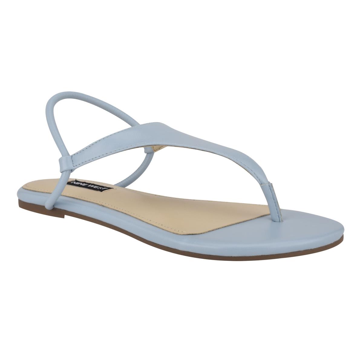 Nine West Braydin Stretch Flat Sandals Blue | JVRT05283