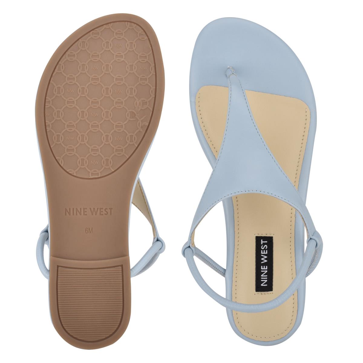 Nine West Braydin Stretch Flat Sandals Blue | JVRT05283