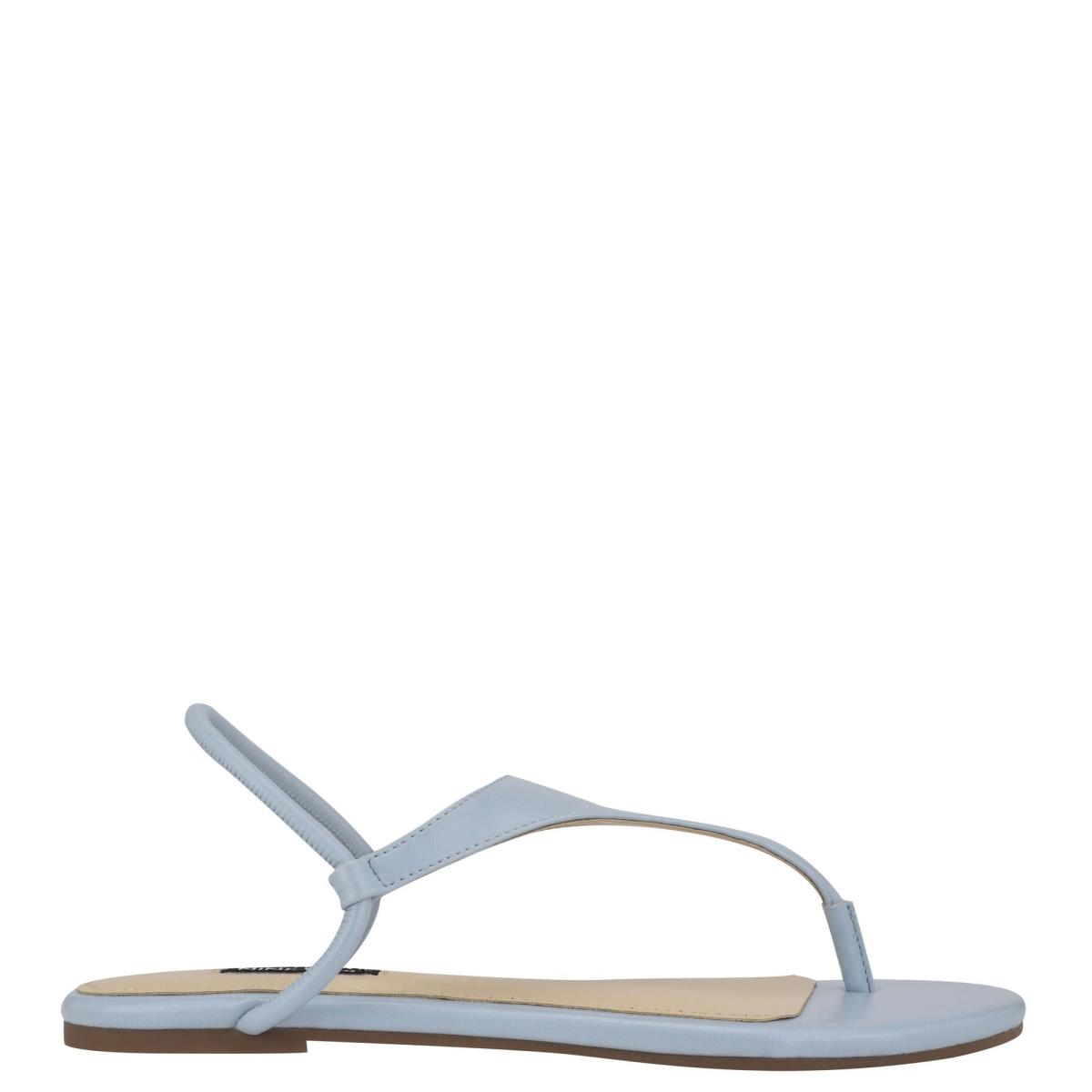 Nine West Braydin Stretch Flat Sandals Blue | JVRT05283