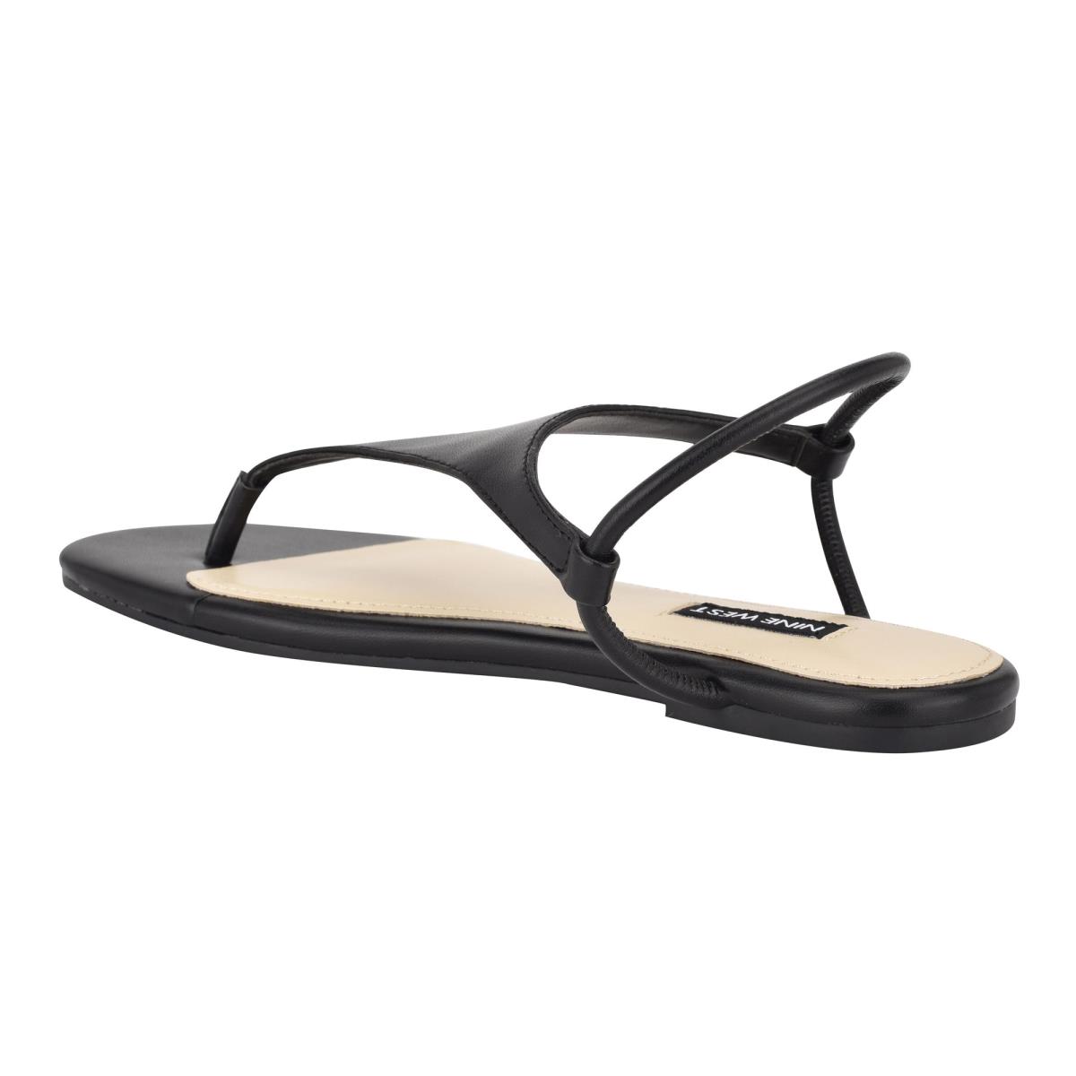 Nine West Braydin Stretch Flat Sandals Black | QWDB76249