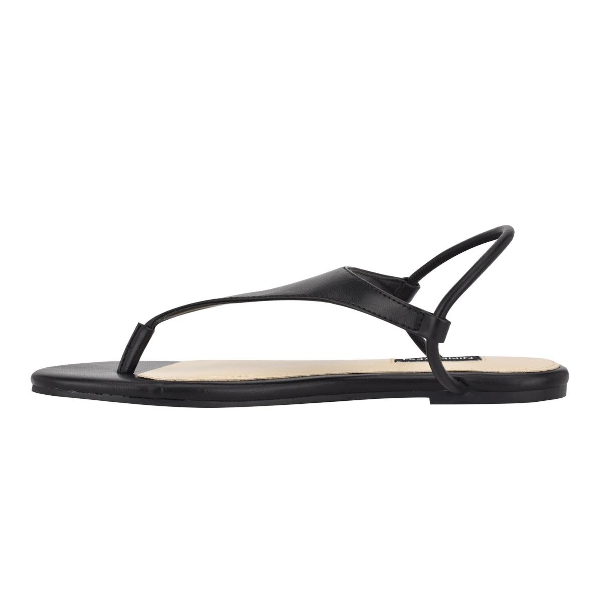 Nine West Braydin Stretch Flat Sandals Black | QWDB76249