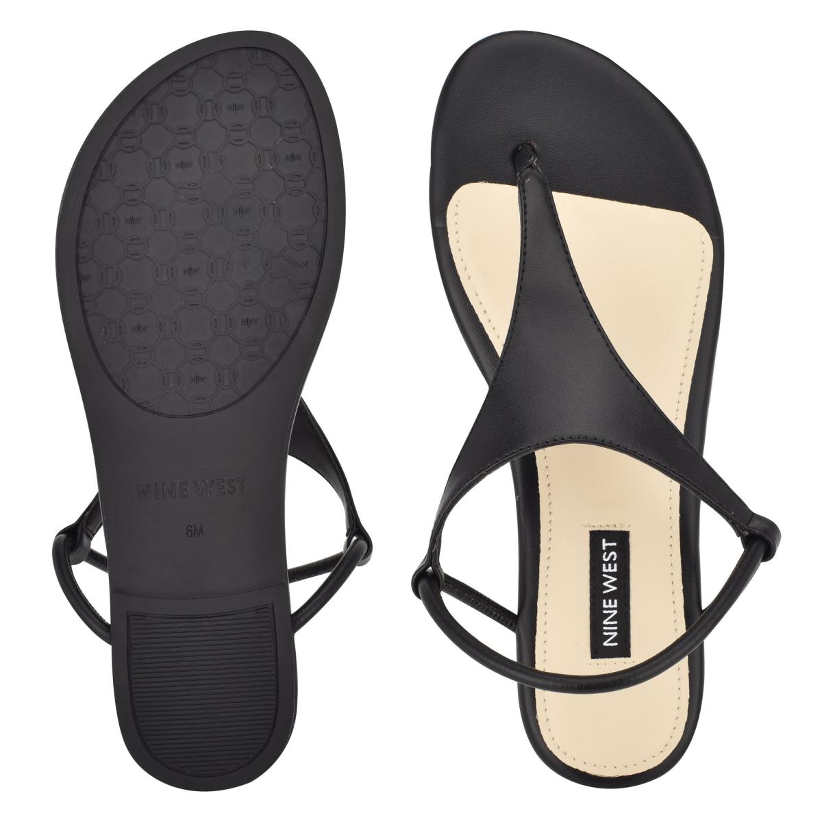 Nine West Braydin Stretch Flat Sandals Black | QWDB76249