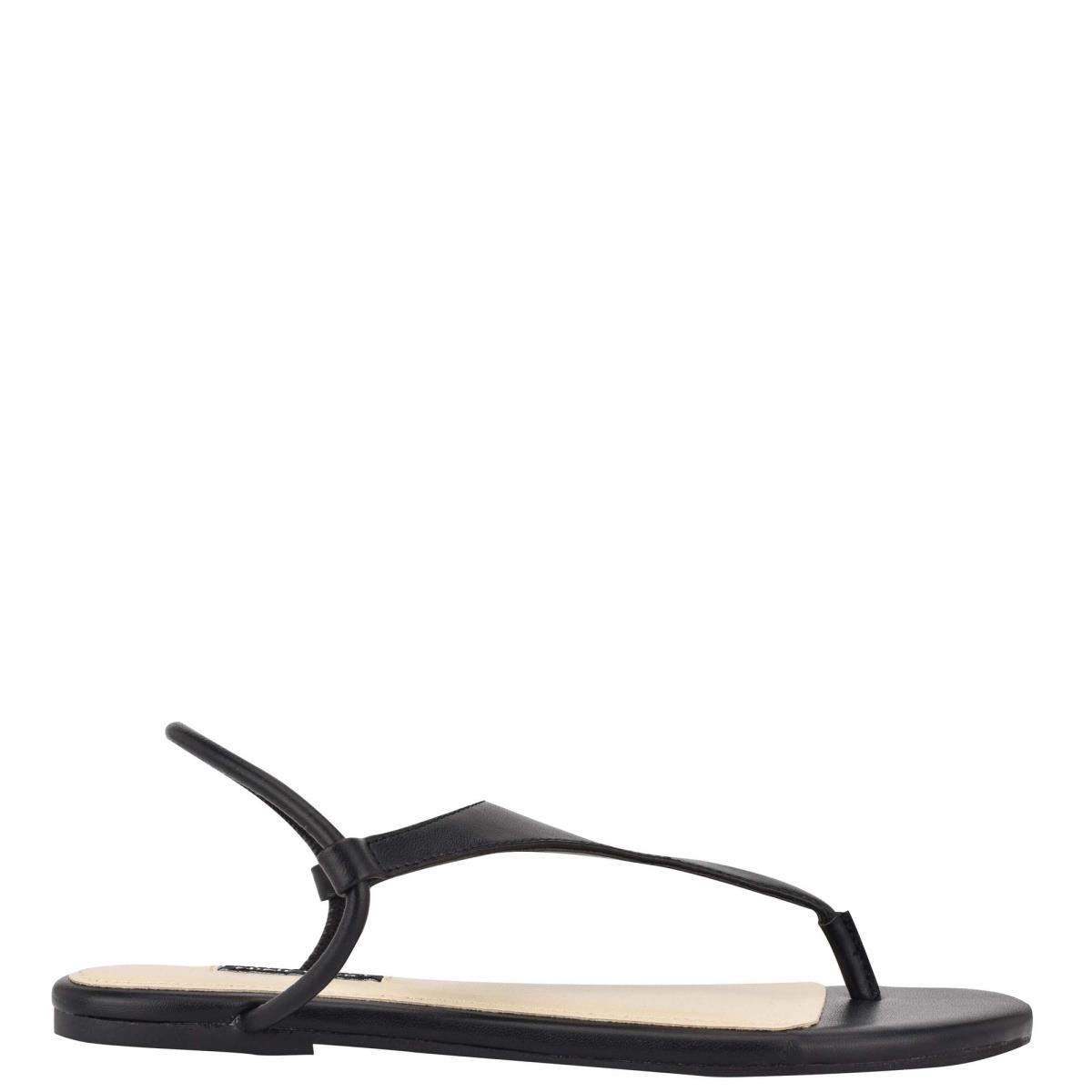 Nine West Braydin Stretch Flat Sandals Black | QWDB76249