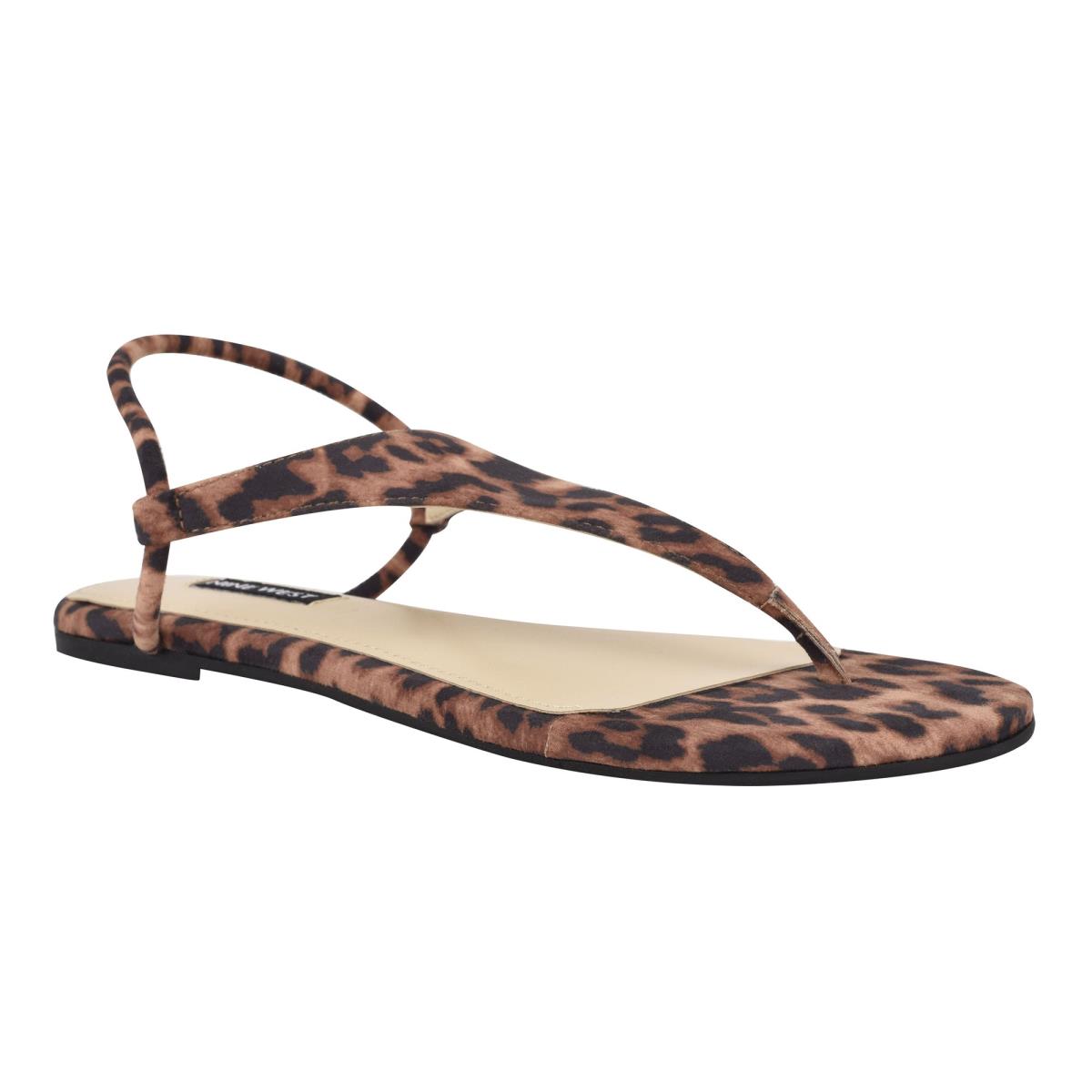 Nine West Braydin Stretch Flat Sandals Leopard | DIOS73029